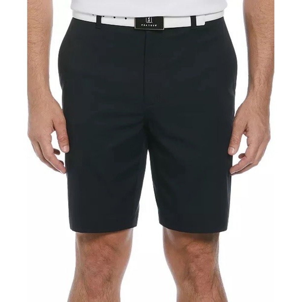 PGA TOUR Men's Moisture Wicking Active Waistband 9" Golf Shorts - 44W - Caviar